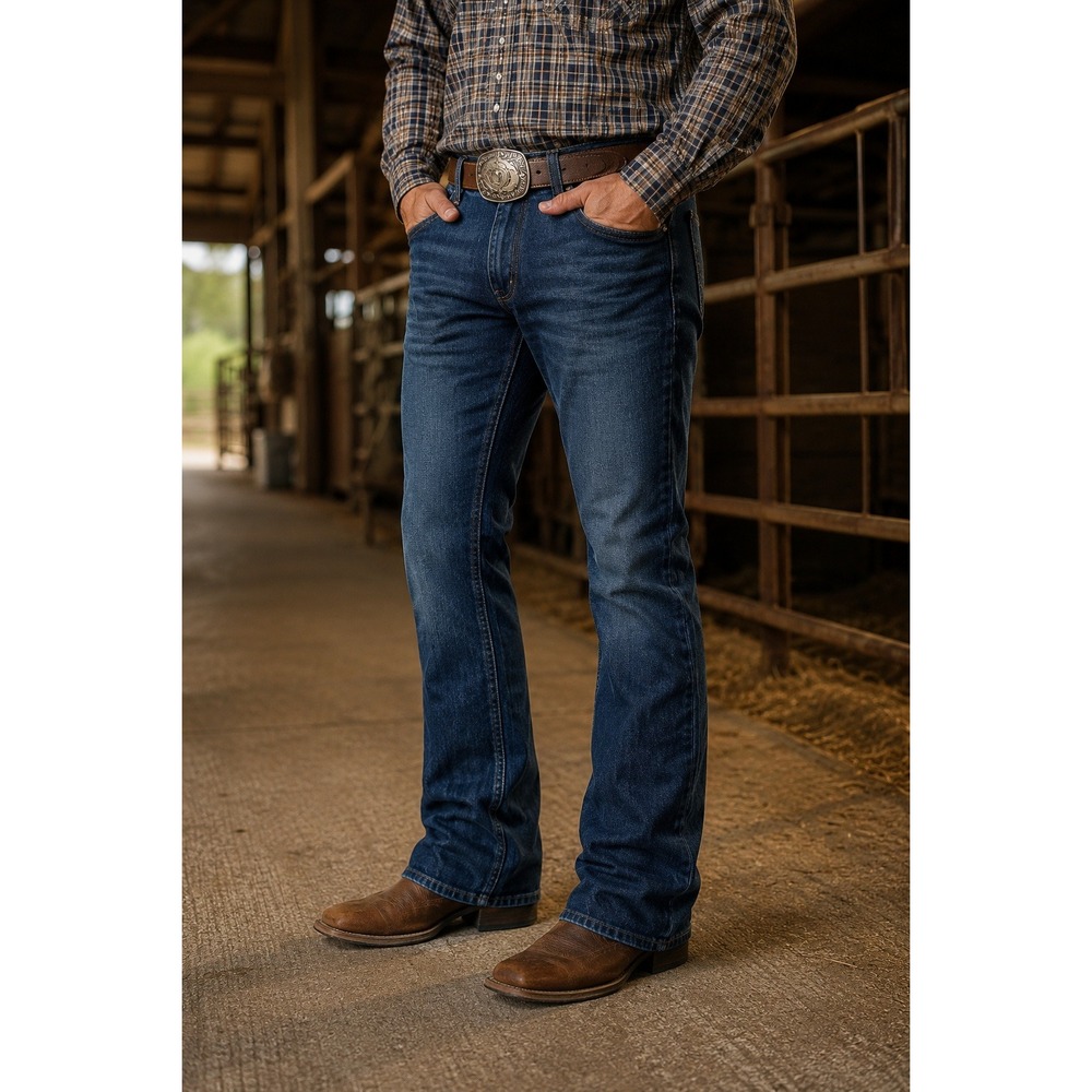 George Men's Bootcut Blue Jeans 36x30 Medium Wash Denim Pants